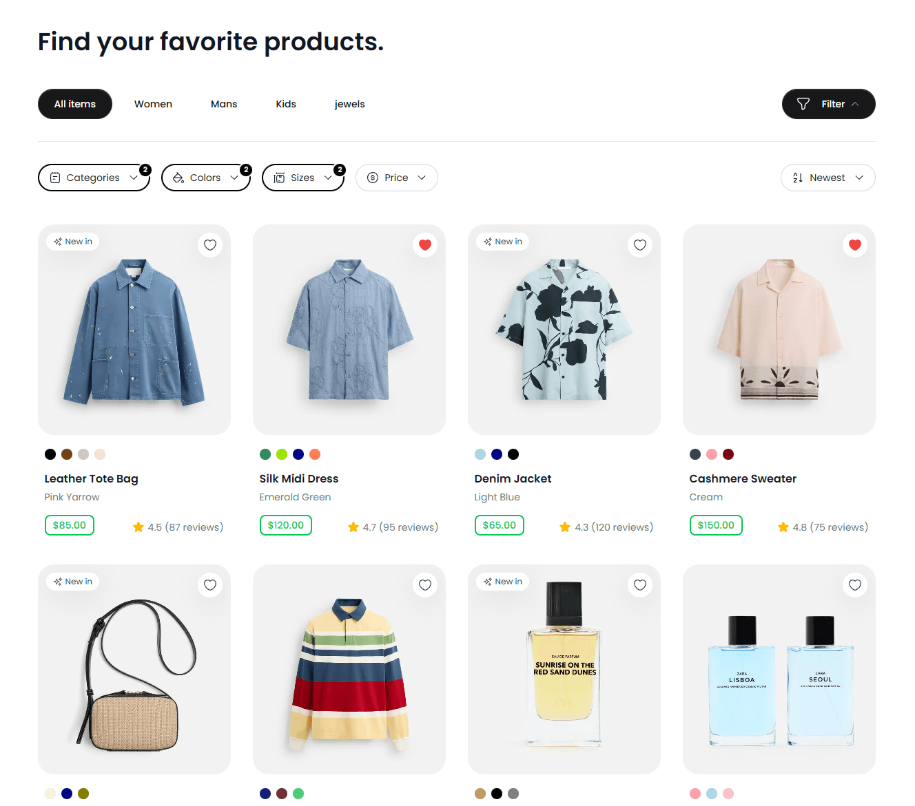 Products with filters