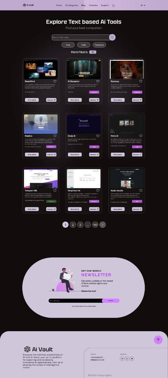 AI Categories Page