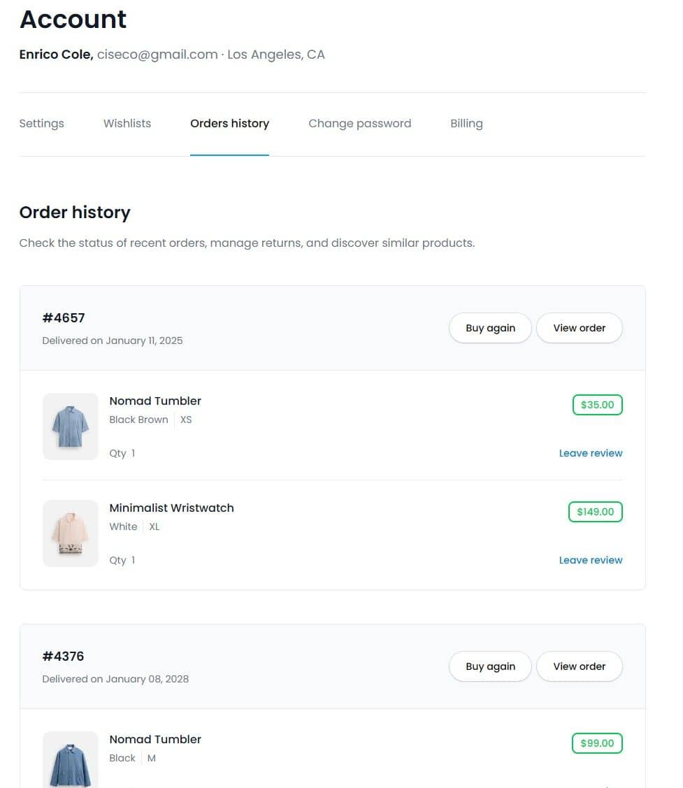 Customer Orders